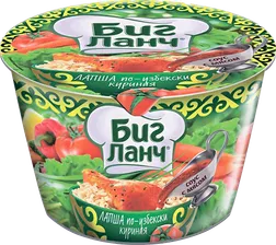 Лапша б/п "Биг Ланч" ведро 90гр*24 куриная по-Узбекски "Кухня без границ"
