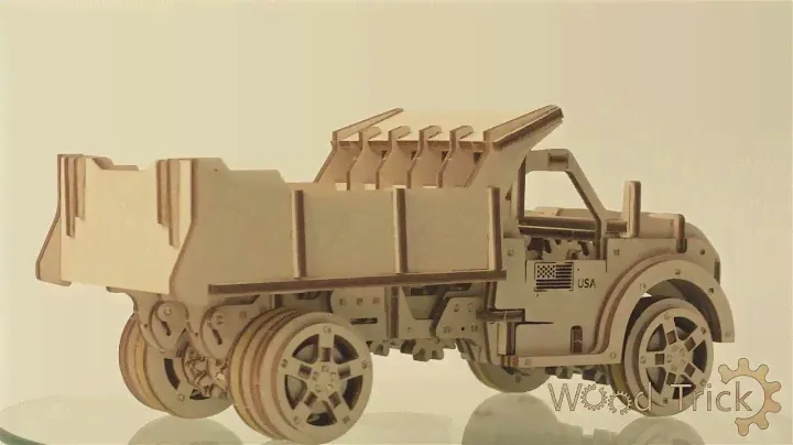 Грузовик самосвал от Wood trick - сборная деревянная модель, 3D пазл, 3D конструктор