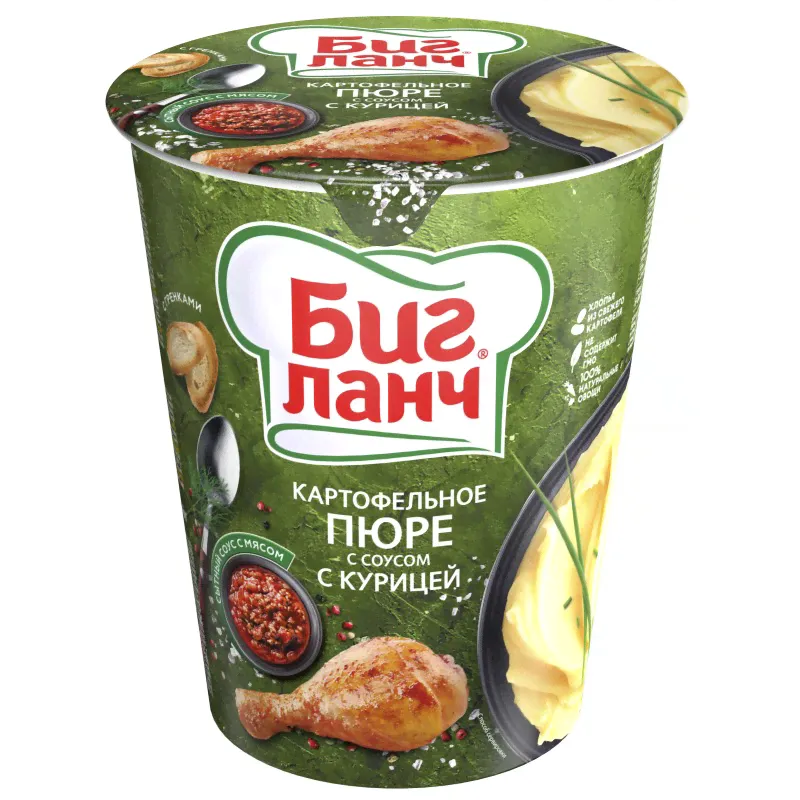 Картофельное пюре Биг Ланч курица в стакане, 50 г