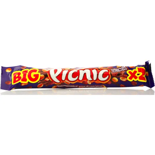 Батончик Big Picnic (Биг Пикник) с арахисом и изюмом в молочном шоколаде-0