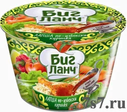 Лапша &quot;БИГ ЛАНЧ&quot; б/п 90г стакан по-узбекски куриная КБГ*24шт/уп